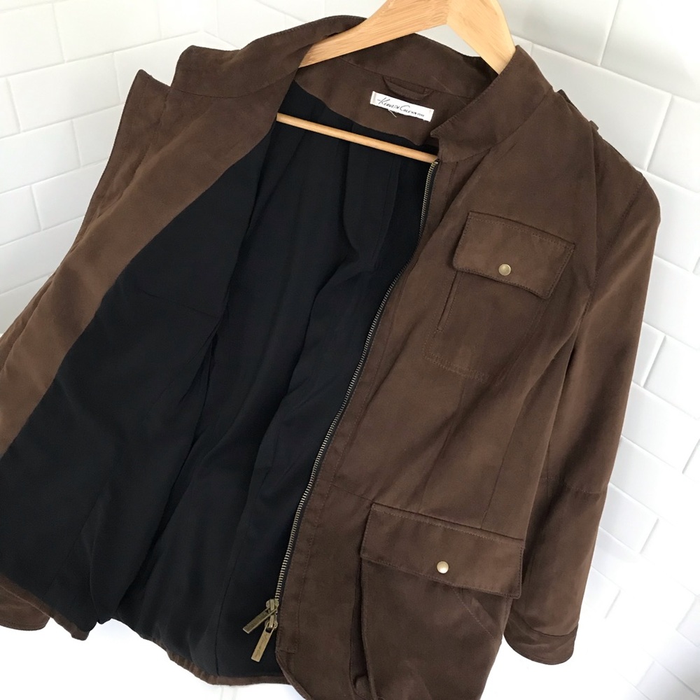 NEW**Kenneth Cole New York brown faux suede jacket